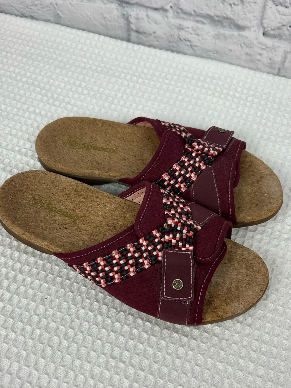 Spenco Bonaire Port Wine Red Orthotic Slide Sandals Women’s 9B